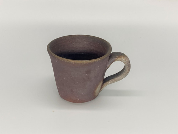 備前焼　コーヒーカップ・ソーサ―　紙箱入り 2枚目の画像