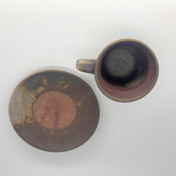 備前焼　コーヒーカップ・ソーサ―　紙箱入り 5枚目の画像