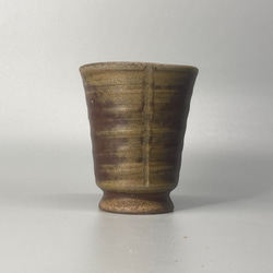 備前焼　ゴブレット（角）胡麻　紙箱入り 1枚目の画像