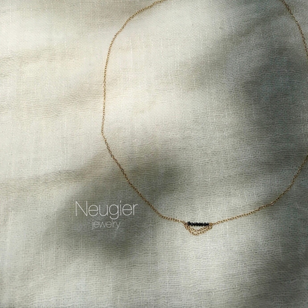 送料無料　14kgf ネックレス ブラックダイヤモンド