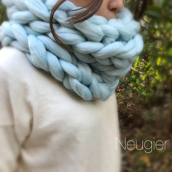 【獨家專頁】Warm Snood Light Blue 第2張的照片