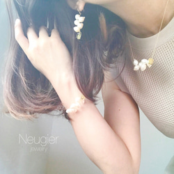 【限時免運費】Neugier K14gf Laurel淡水珍珠和香檳石英項鍊 第2張的照片