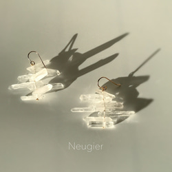 免費送貨 Neugier Universe 水晶石英耳環 14kgf 第2張的照片