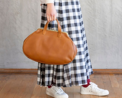 再入荷】コロンッと「和栗」みたいながま口バッグ B21-52 ハンドバッグ