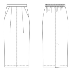 【型紙】フロントタックのタイトスカート(FBSK-01)パターン・レシピ付き 5枚目の画像