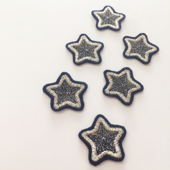 【6枚セット ワッペン】 星 2枚目の画像