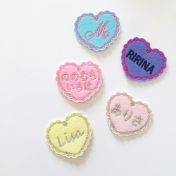 ♡可愛いリンゴとあおむしのフェルトワッペン・名札♡ その他入園