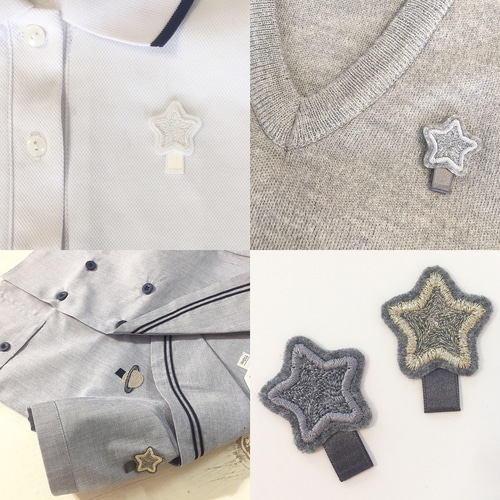 2枚セット】名札付けワッペン 星｜入園・入学準備 制服に ワッペン