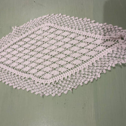 トルコ製　手編みレースドイリー（菱形） 1枚目の画像
