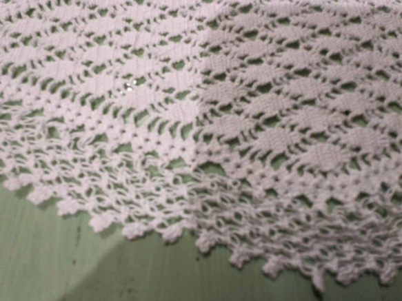 トルコ製　手編みレースドイリー（菱形） 3枚目の画像