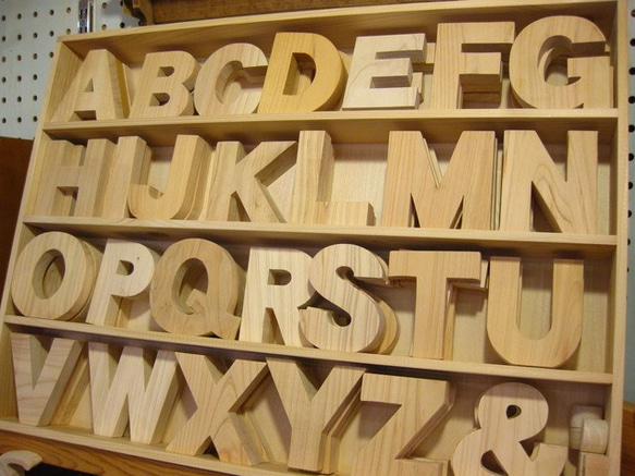 木製アルファベット切り文字A~Z、＆　無塗装 2枚目の画像
