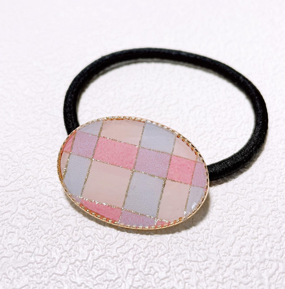 【Aー518】レジン ヘアゴム 一点もの 】ドライフラワーモチーフのレジンヘアゴム 縦：約4cm