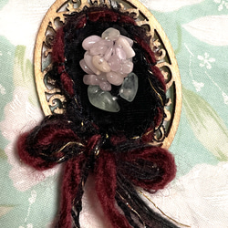 クンツァイトの薔薇　フローライトの葉っぱの壁飾り（定形発送　送料無料） 4枚目の画像