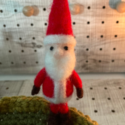クリスマスツリーの小物入れ＆サンタクロースのコースター(雪だるま付き)羊毛フェルト 5枚目の画像