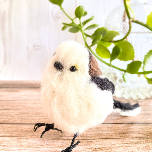 送料無料】リアルシマエナガちゃんの卓上マスコット/小動物 羊毛