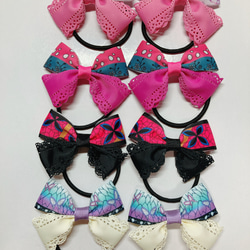 【103】 ハンドメイド　リボン　ヘアゴム Esime ヘアゴム ハンドメイドリボンヘアゴム 10個入りセット