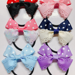 リボン ヘアゴム ハンドメイド ベース BASE ハンドメイドリボンヘアゴム 10個入りセット （Q