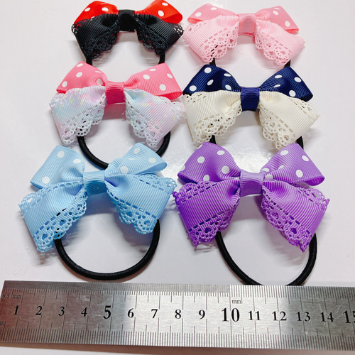 【ss35】ハンドメイド　リボン　ヘアゴム ハンドメイド リボン ヘアゴム 子供 大人 お揃い 6こ 7、5センチほど