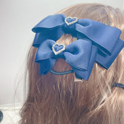 リボン　ヘアゴム♡バランスリボン♡ブルーフラワー♡ハンドメイド a9062dbe8e9182af21dfccfca7f29f