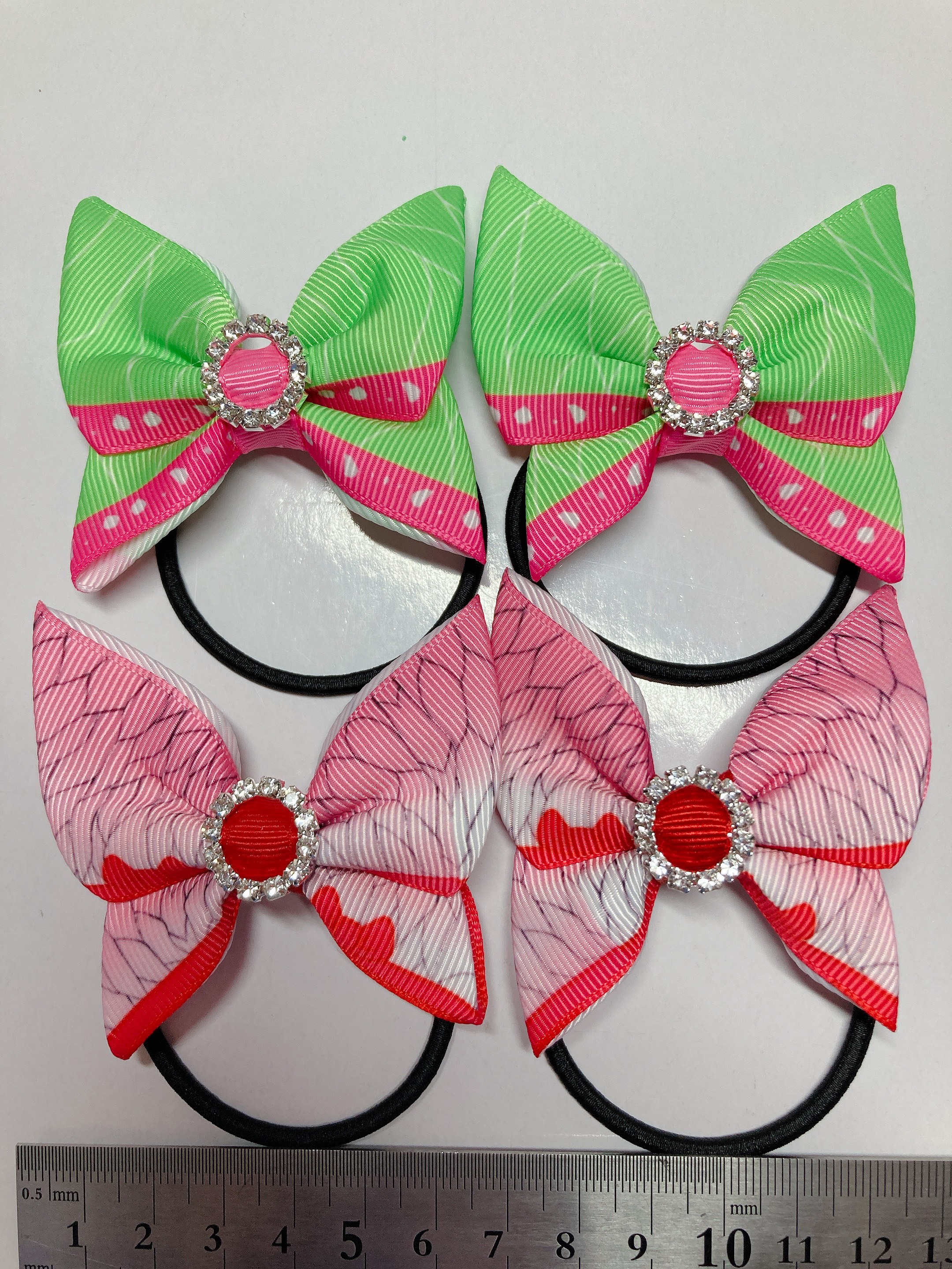 ハンドメイド　リボン作品 ハンドメイド リボン キラキラ 和柄 四個セット ビジュー 7
