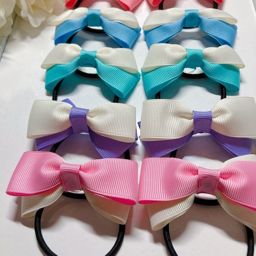 ハンドメイド リボン ヘアゴム 7センチくらい 10個セット