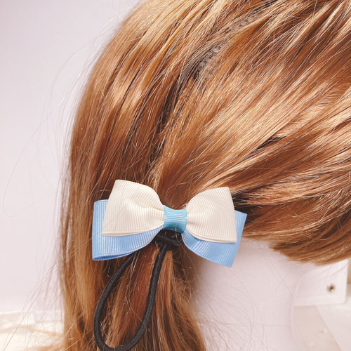 ハンドメイド リボン ヘアゴム 7センチくらい 10個セット