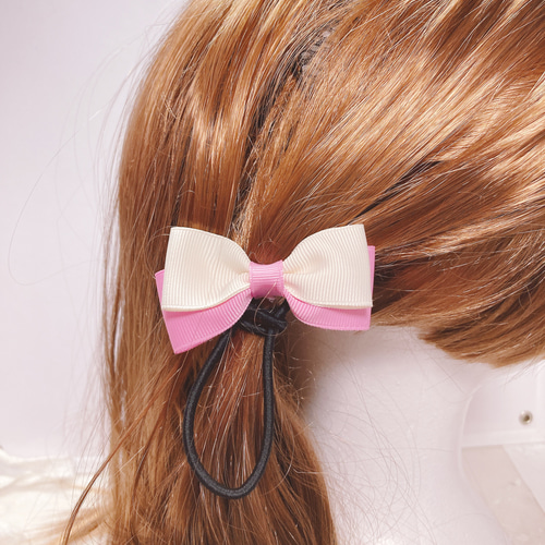リボン　ヘアゴム♡セレシャムリボン♡ブルー♡ハンドメイド 1208529758cd8789274a6538479125