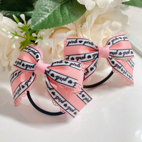 T-372】チアヘアリボンチアヘアゴムキッズヘアリボンハンドメイド