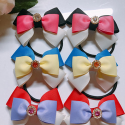 ヘアリボン　ヘアゴム　ハンドメイド ハンドメイド リボンヘアゴム 9種類〔国産・手作り〕 [M便 1/1