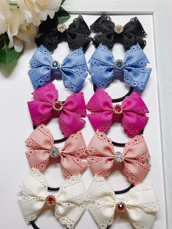 確認　たらりんヘアリボン ヘアゴム　936　アンティークローズ　アイリス 確認 たらりんヘアリボン ヘアゴム 936 アンティークローズ アイリス