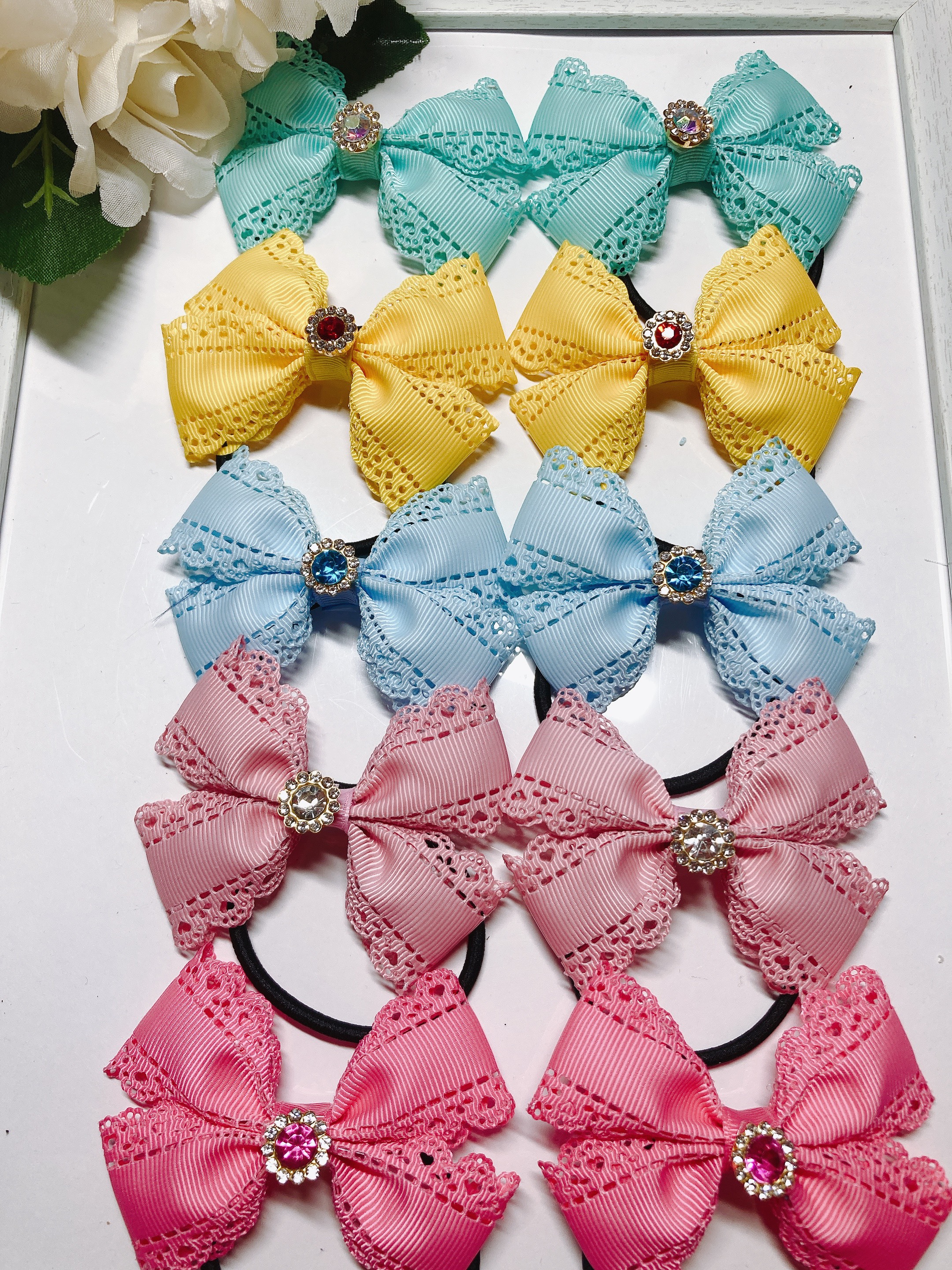 【125】 ハンドメイド　リボン　ヘアゴム ベース BASE ハンドメイドリボンヘアゴム 10個入りセット （Q