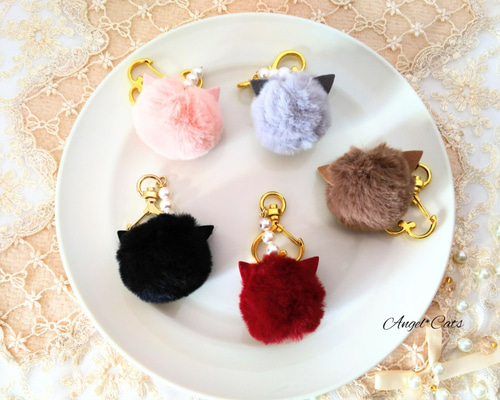 注目ブランドのギフト ふわふわネコ耳ファー キーホルダー キーホルダー Angel*Cats その他
