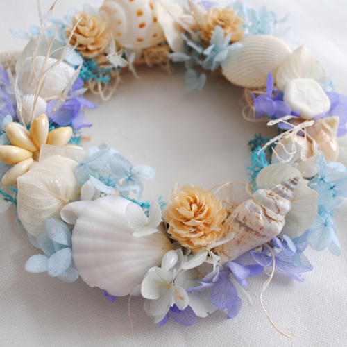 今年は家で涼もう！マリンリース◎ プリザーブドフラワー HanaTaba  