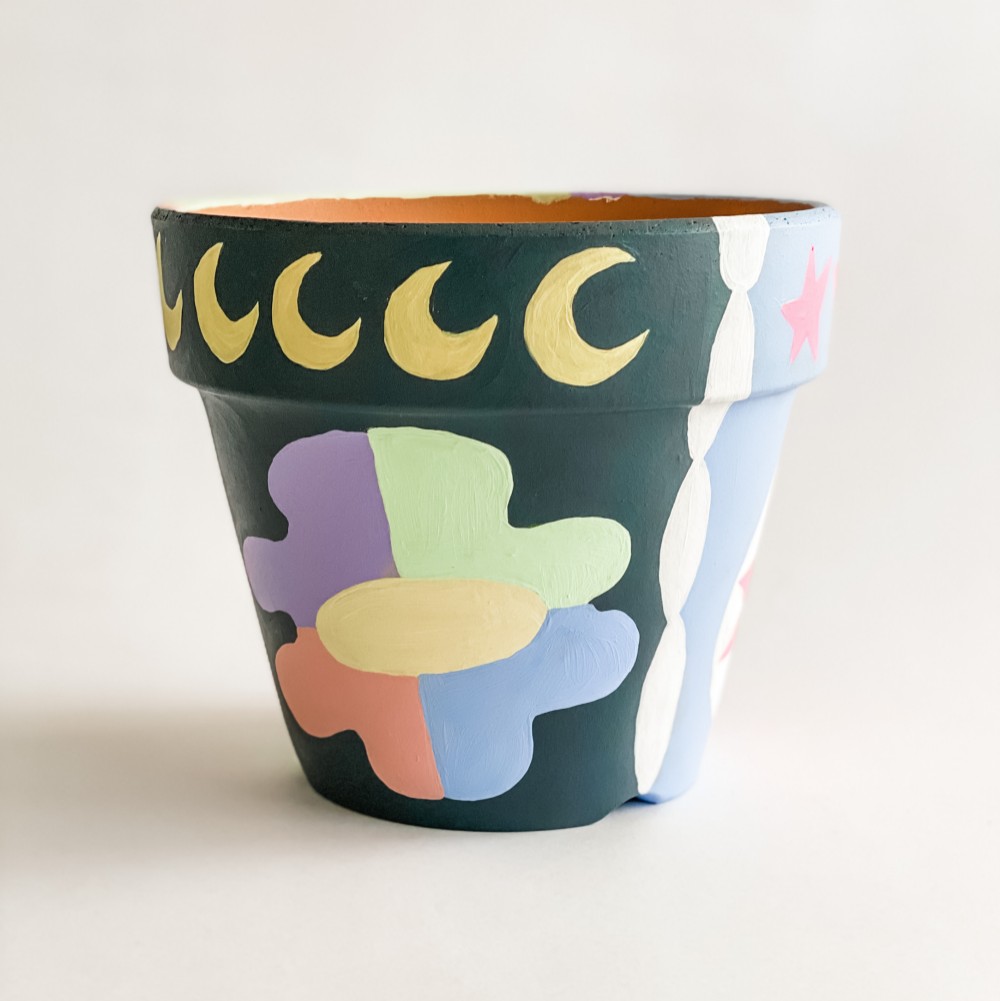 手描き　鉢植え　ハンドメイド