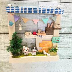 シーズー　ミニチュアカフェ　パン屋さん　ミニチュアハウス　木工　壁掛け 1枚目の画像