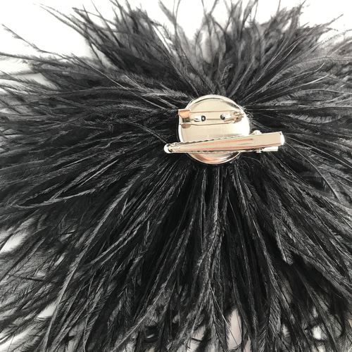 オーストリッチフェザーコサージュ