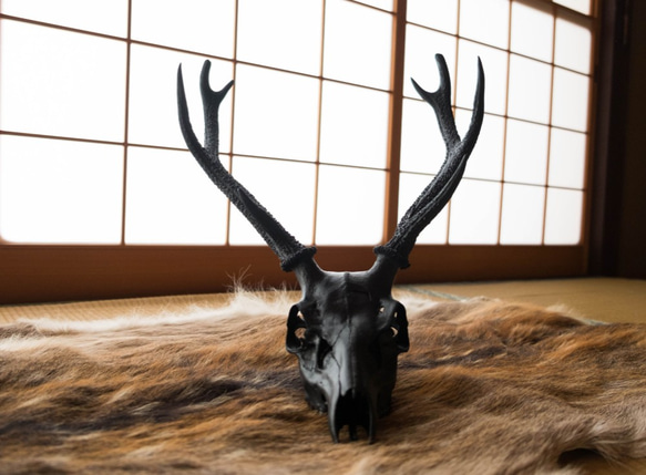 deer skull #1 black 1枚目の画像