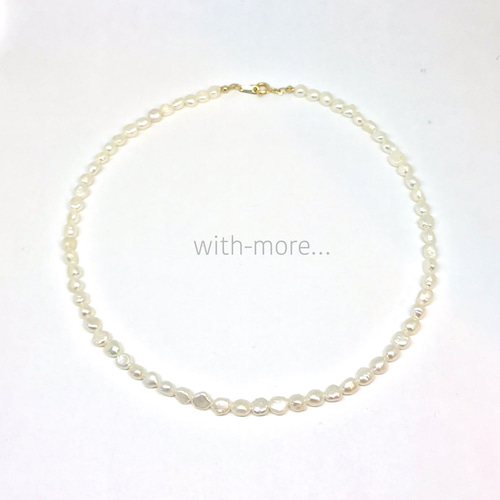 新作】本真珠 ベビー バロックパール チョーカー ネックレス