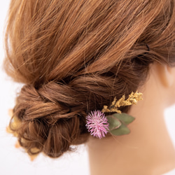 【 夏の結婚式や二次会・パーティーのご列席に 】向日葵の髪飾り アーティフィシャルフラワーのヘッドパーツF 7枚目の画像