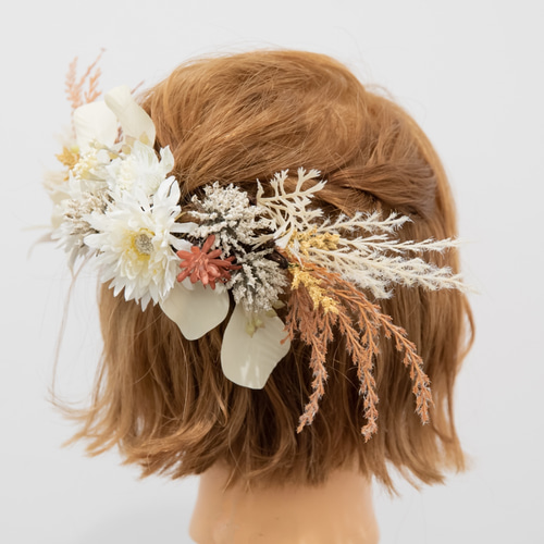 ショートボブやボブの花嫁様に】マム・パンパスグラスの