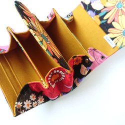Retro flowers☆black★コロンとミニ財布 3枚目の画像