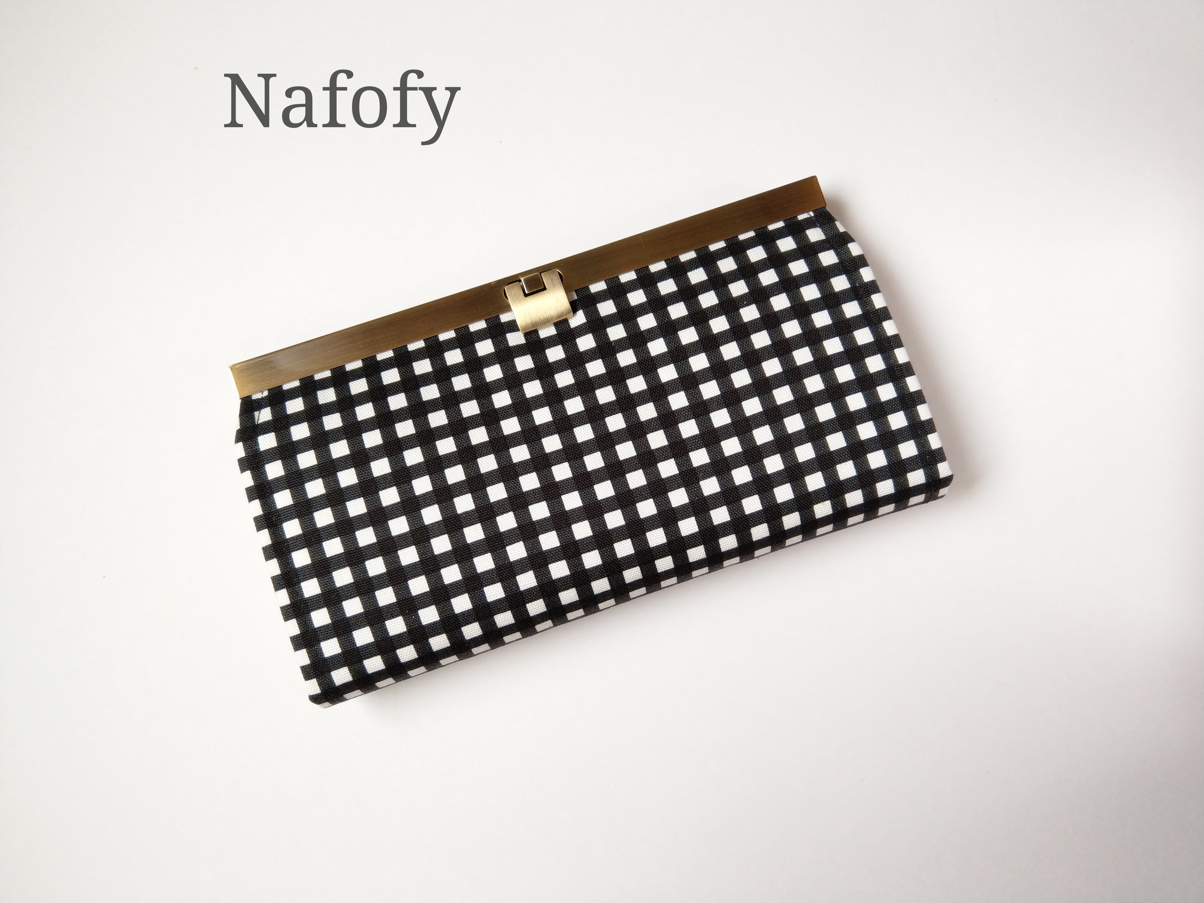2色【受注製作】Gingham check★口金長財布