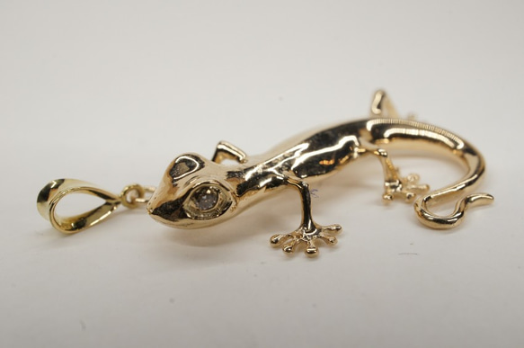 K14/Dia gecko pendant 2枚目の画像