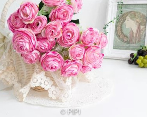 koroです♪【置き型アレジメント】ピンクの薔薇❤️ no36,10頭,薔薇,濃いピンク,小さめの薔薇,アーティフィシャル