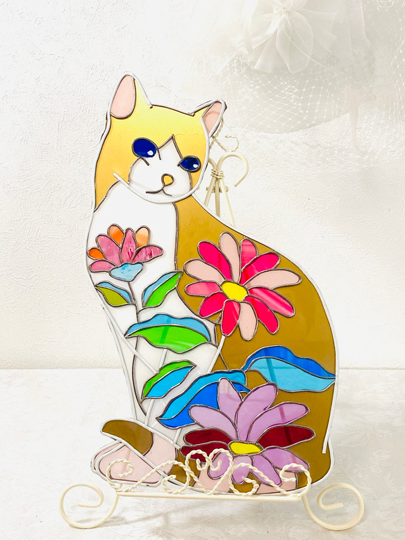 ガラス絵　作者不詳Yae97のサイン有 額14.4×14.4絵9.8×10cm￼ ガラス絵 作者不詳Yae97のサイン有 額14.4×14.4絵9.8×10cm