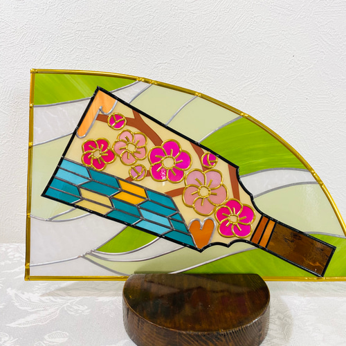 赤ちゃんの初節句のお祝いに、ひな祭りのお祝いに、グラスアート、横幅