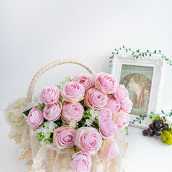 造花 テーブル アレンジメント 薔薇 ピンク 白 紫 ウェディング