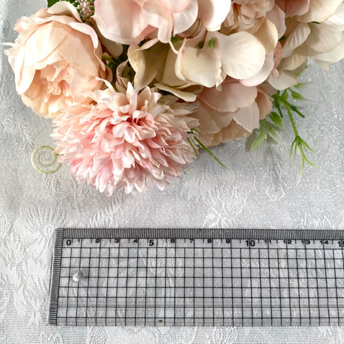 ハンドメイド⭐︎アーティフィシャルフラワーアレンジ 白 ピンク 高さ約55cm ハンドメイド⭐︎アーティフィシャルフラワーアレンジ 白 ピンク