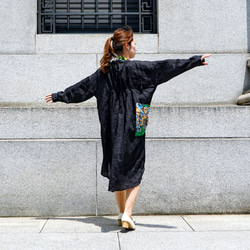 ガシガシ着れる リネン素材 × アフリカンファブリックの羽織り♪ 5枚目の画像