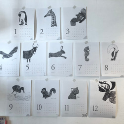 ＼特集掲載／カレンダー2021  ○緻密なペン画の 12匹の動物たち○ 9枚目の画像